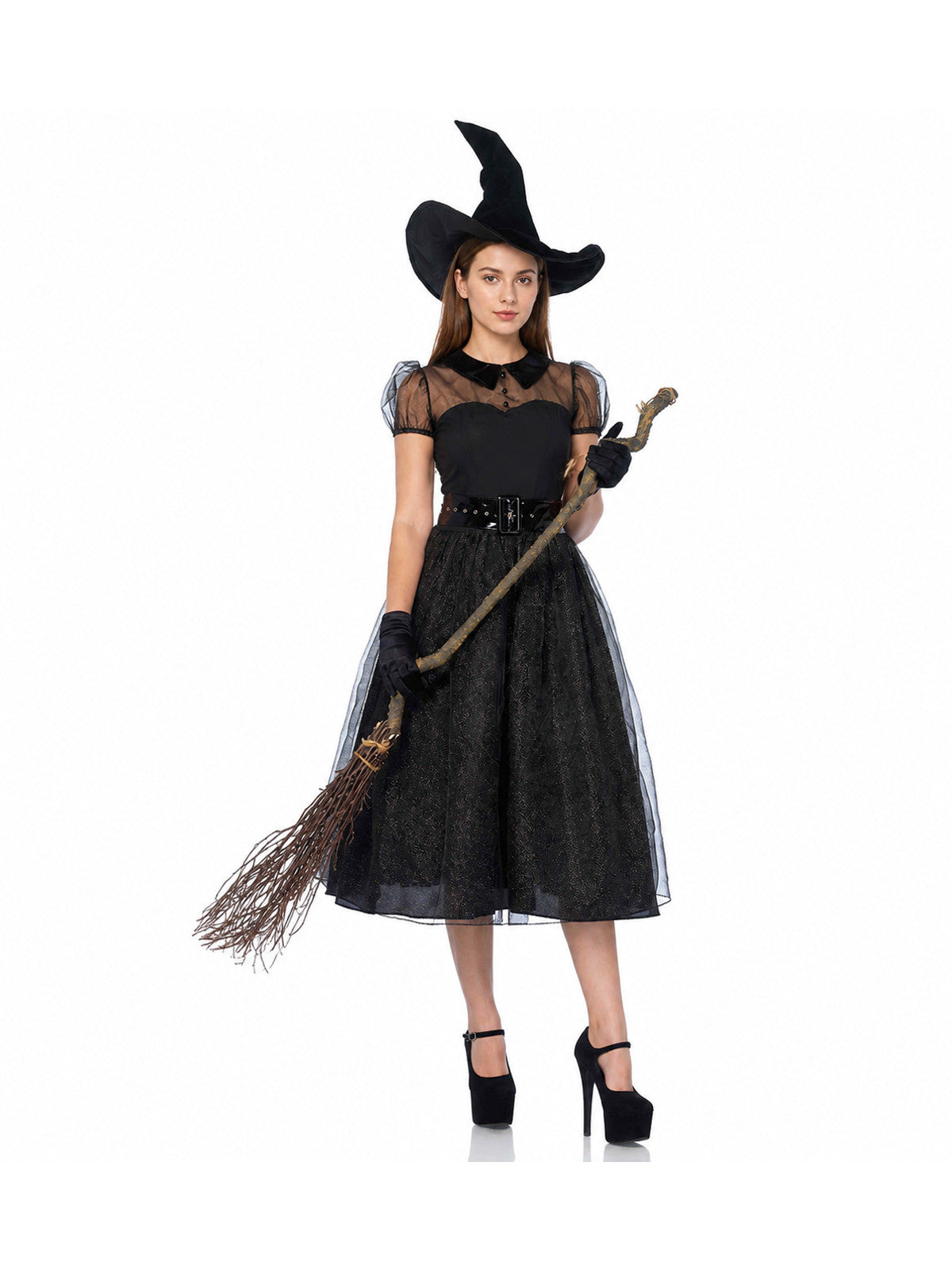 Cosplay Costume with Black Dress and Hat Costume Dresses detail