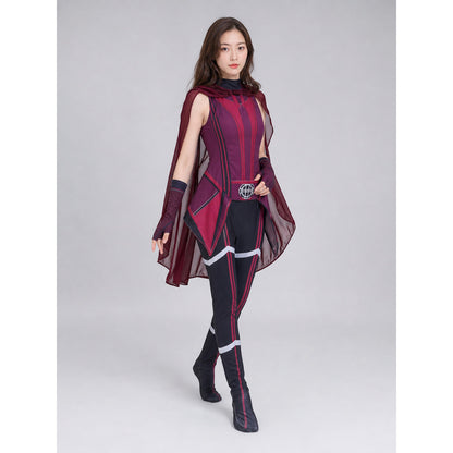 Scarlet Witch Cosplay Costume with Cape and Gloves