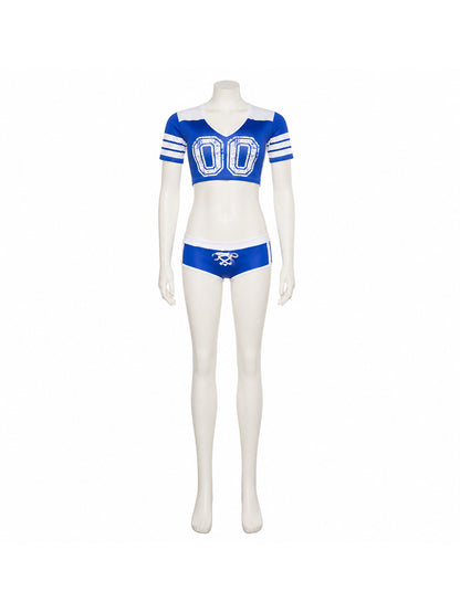 Blue and White Stage Costume with Number 00 Costumes detail