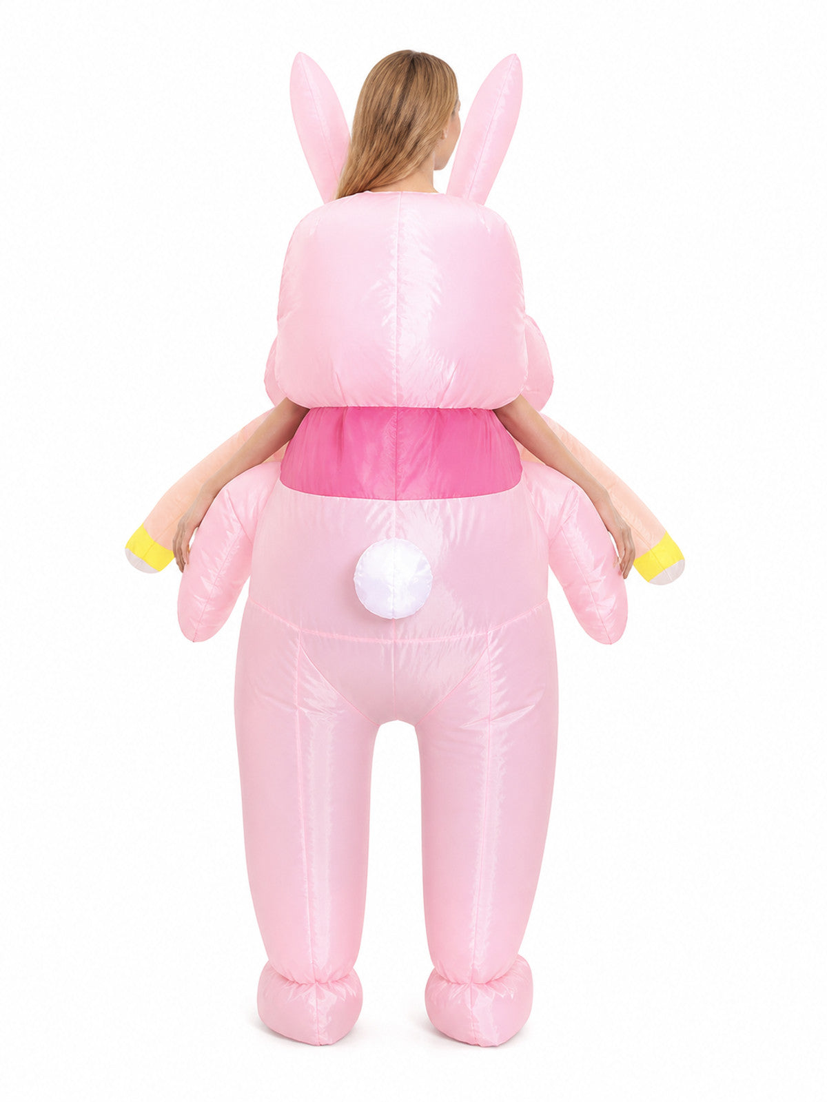 Inflatable Rabbit Costume, Pink, One Size back view