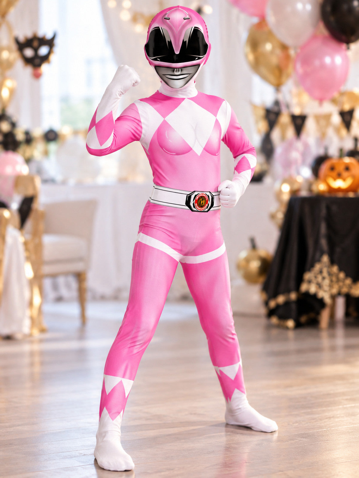 Kids' Pink Carnival Cosplay Costume with Helmet