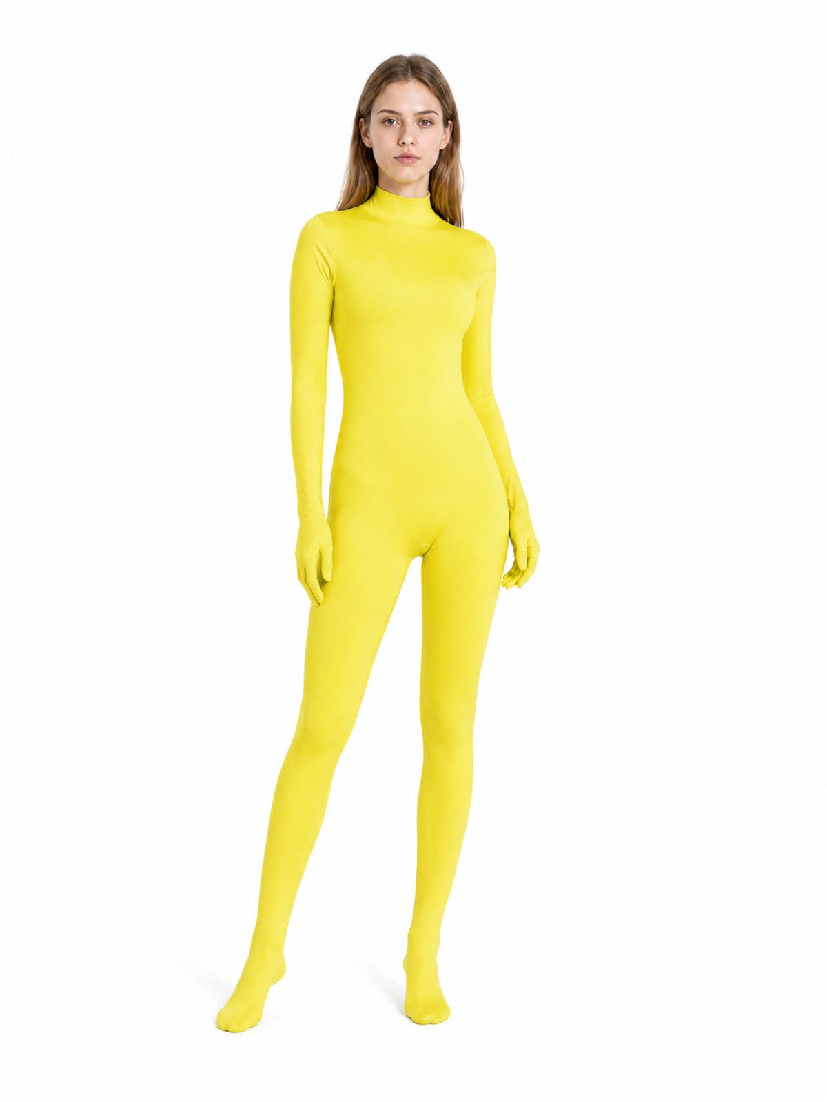 Yellow Hooded Jumpsuit with Enclosed Hands and Feet product detail