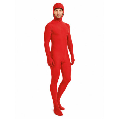 Red Zentai Suit with Open Face and Hood product detail