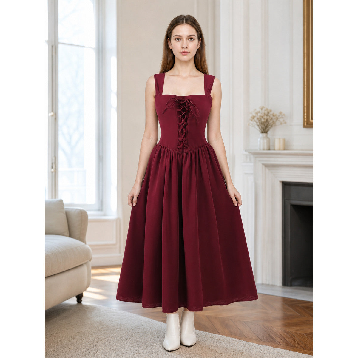 Medieval Long Dress with Corset Lacing lifestyle