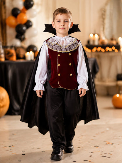 Children's Vampire Costume with Cape and Vest lifestyle view