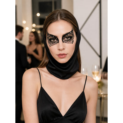 Carnival Mask with a Printed Face for Halloween and Cosplay