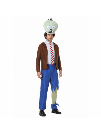 Zombie costume with mask, jacket, and pants, sizes S-XL