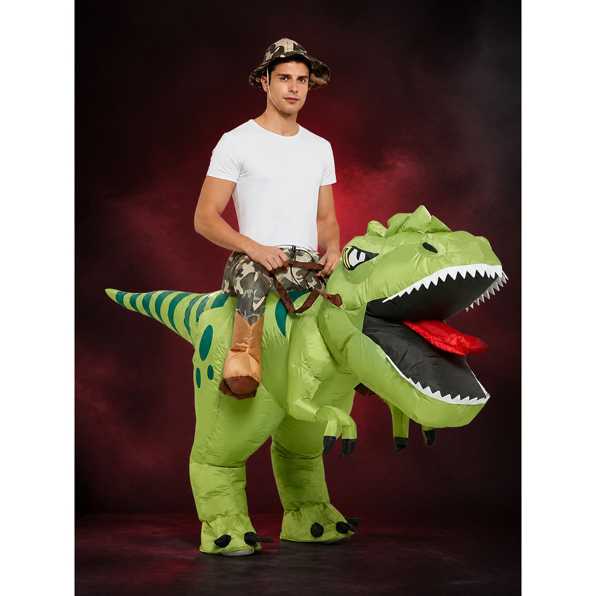 Inflatable Dinosaur Costume, Green Dinosaur Suit With Tail main product view