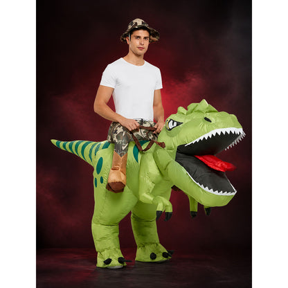 Inflatable Dinosaur Costume, Green Dinosaur Suit With Tail main product view