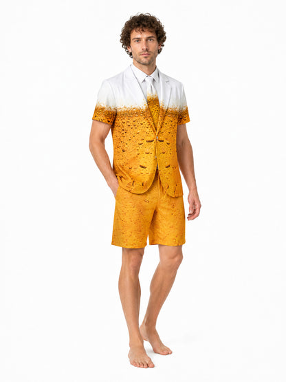 Stage Costume with Beer Print, Shorts, and Tie Costumes detail