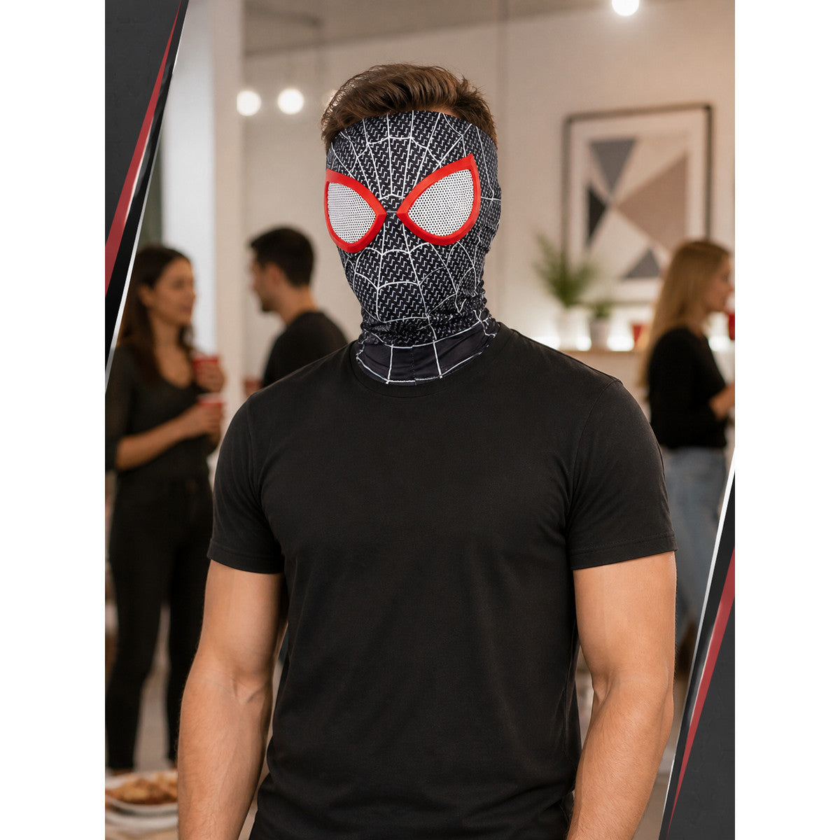 Red and Black Carnival Mask for Halloween and Cosplay lifestyle