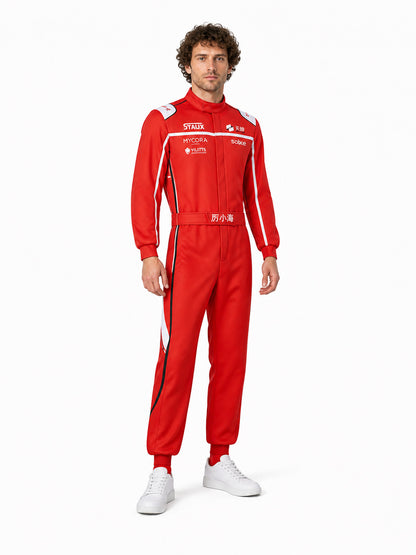 Red Racing Jumpsuit with White Stripes product detail