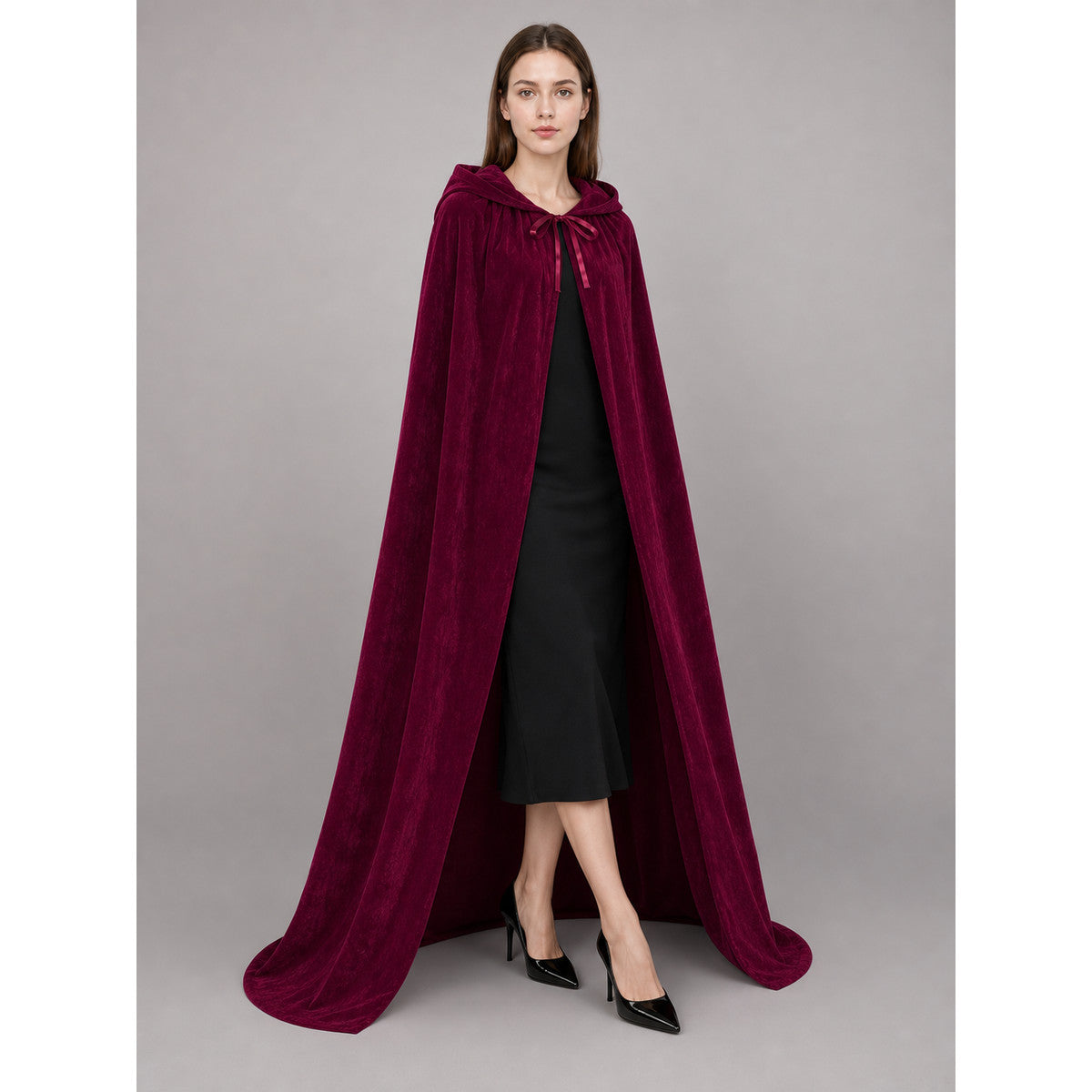 Burgundy Hooded Carnival Cloak for Cosplay occasion guide