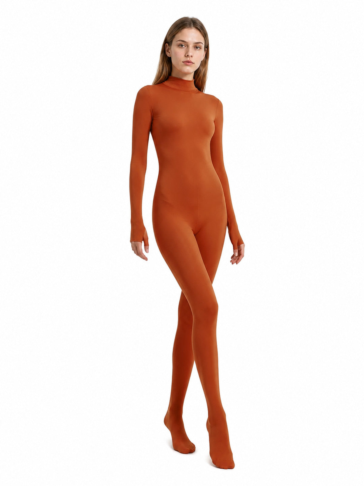 Jumpsuit with a High Collar and Covered Hands and Feet