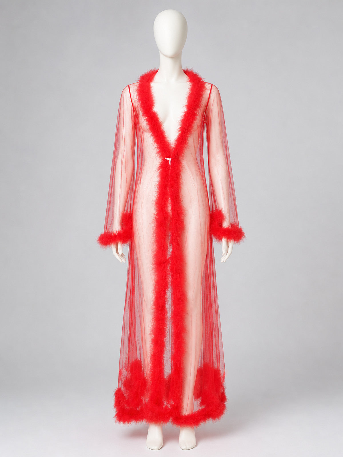 Long Robe with Red Pile Trim product detail