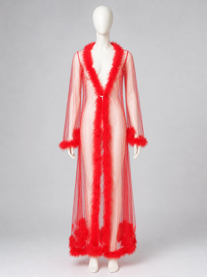 Long Robe with Red Pile Trim product detail