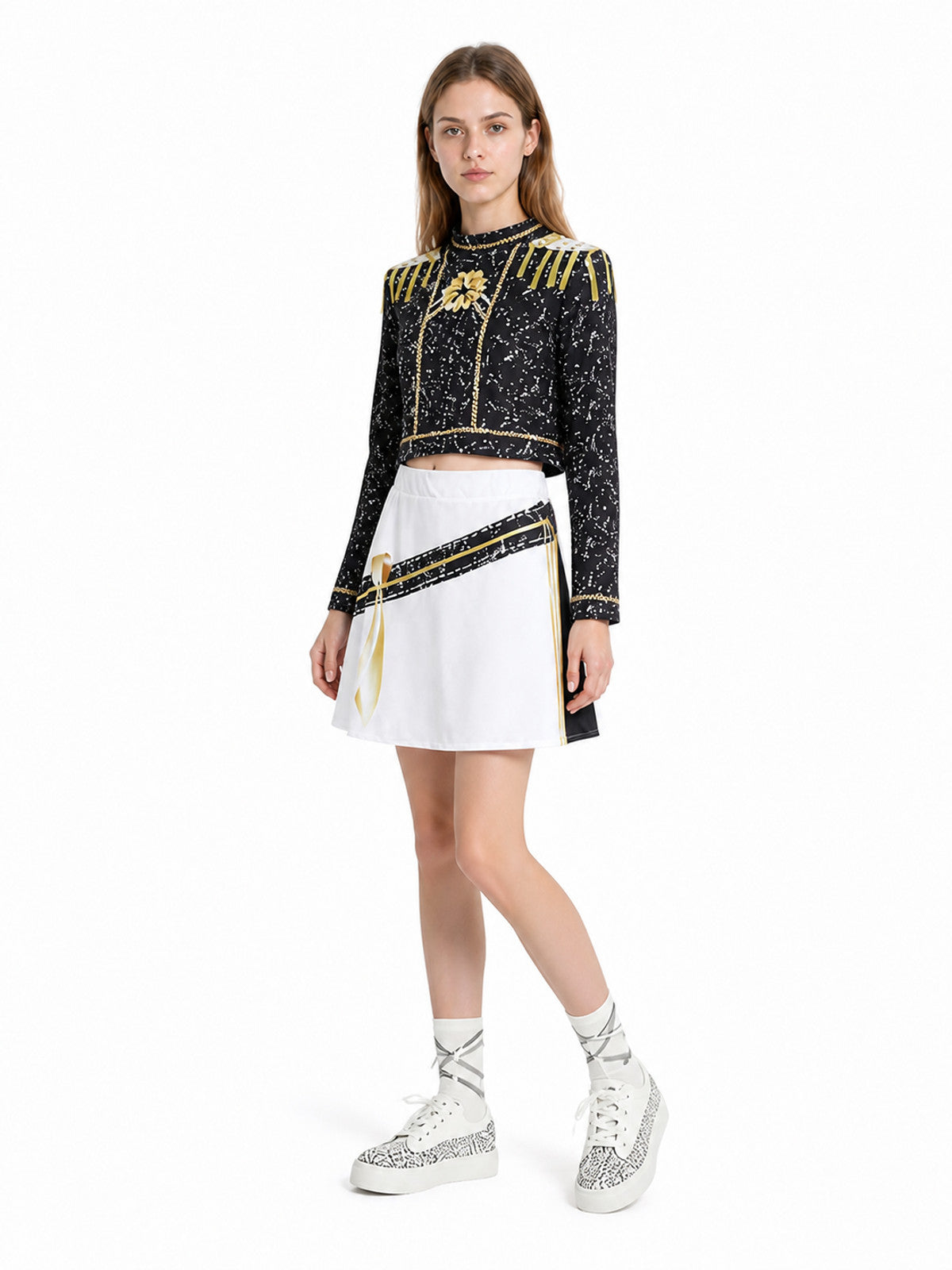 Stage Costume with Top and Skirt, Black and Gold Costumes detail
