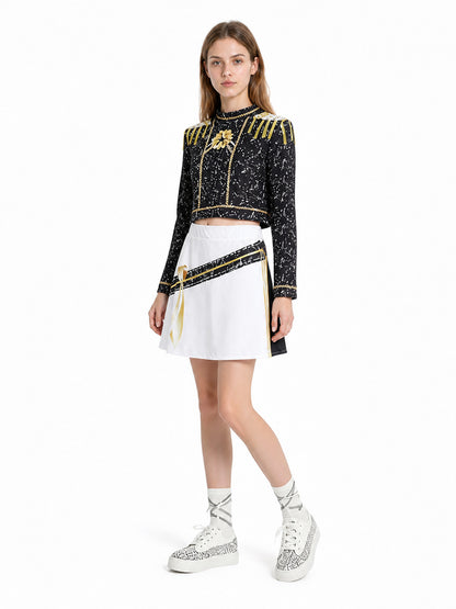 Stage Costume with Top and Skirt, Black and Gold Costumes detail