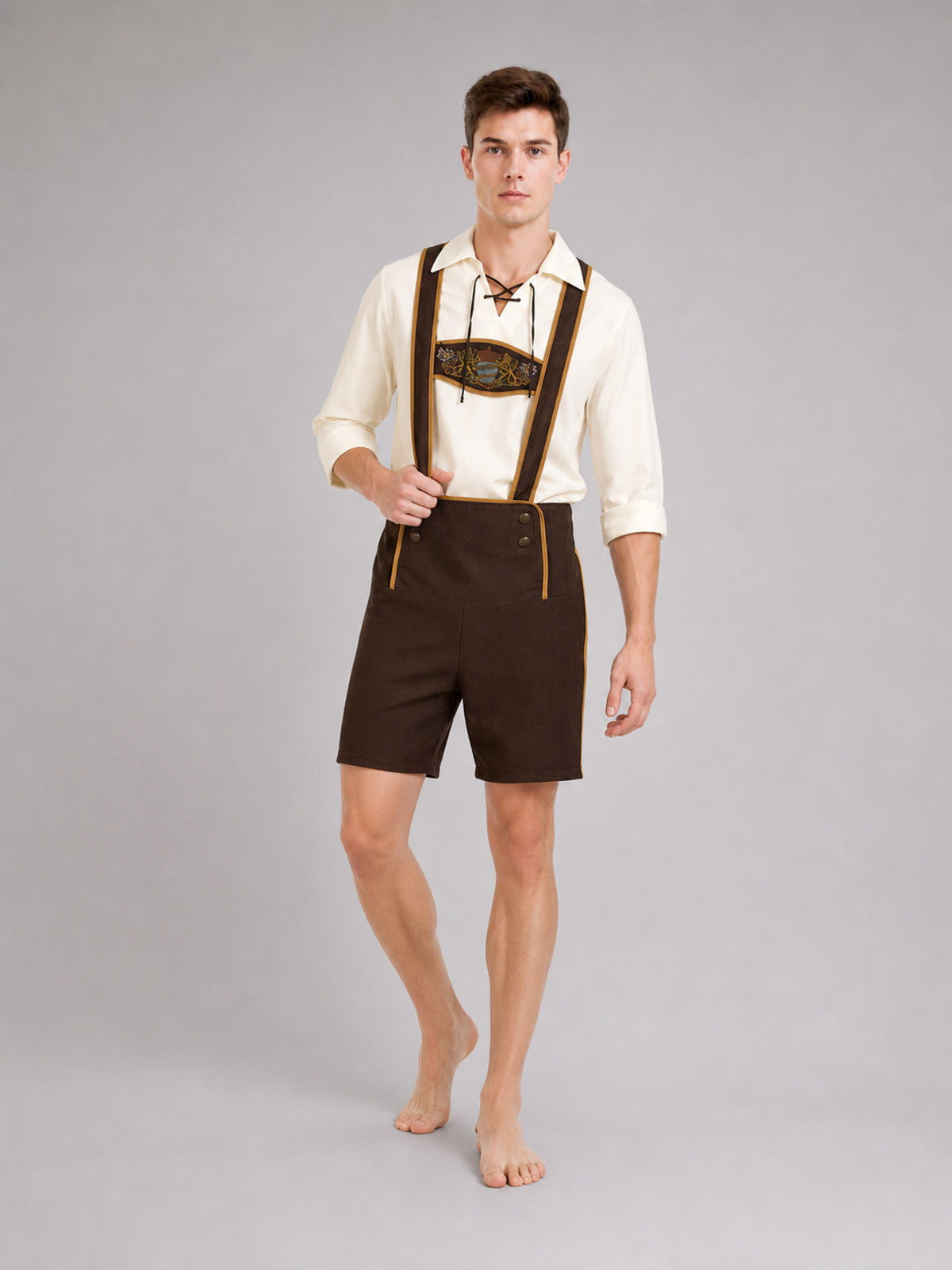 Bavarian Oktoberfest Costume with Shorts and Hat