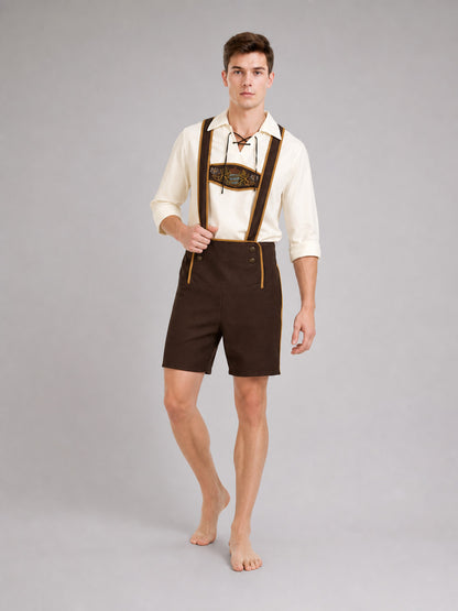 Bavarian Oktoberfest Costume with Shorts and Hat