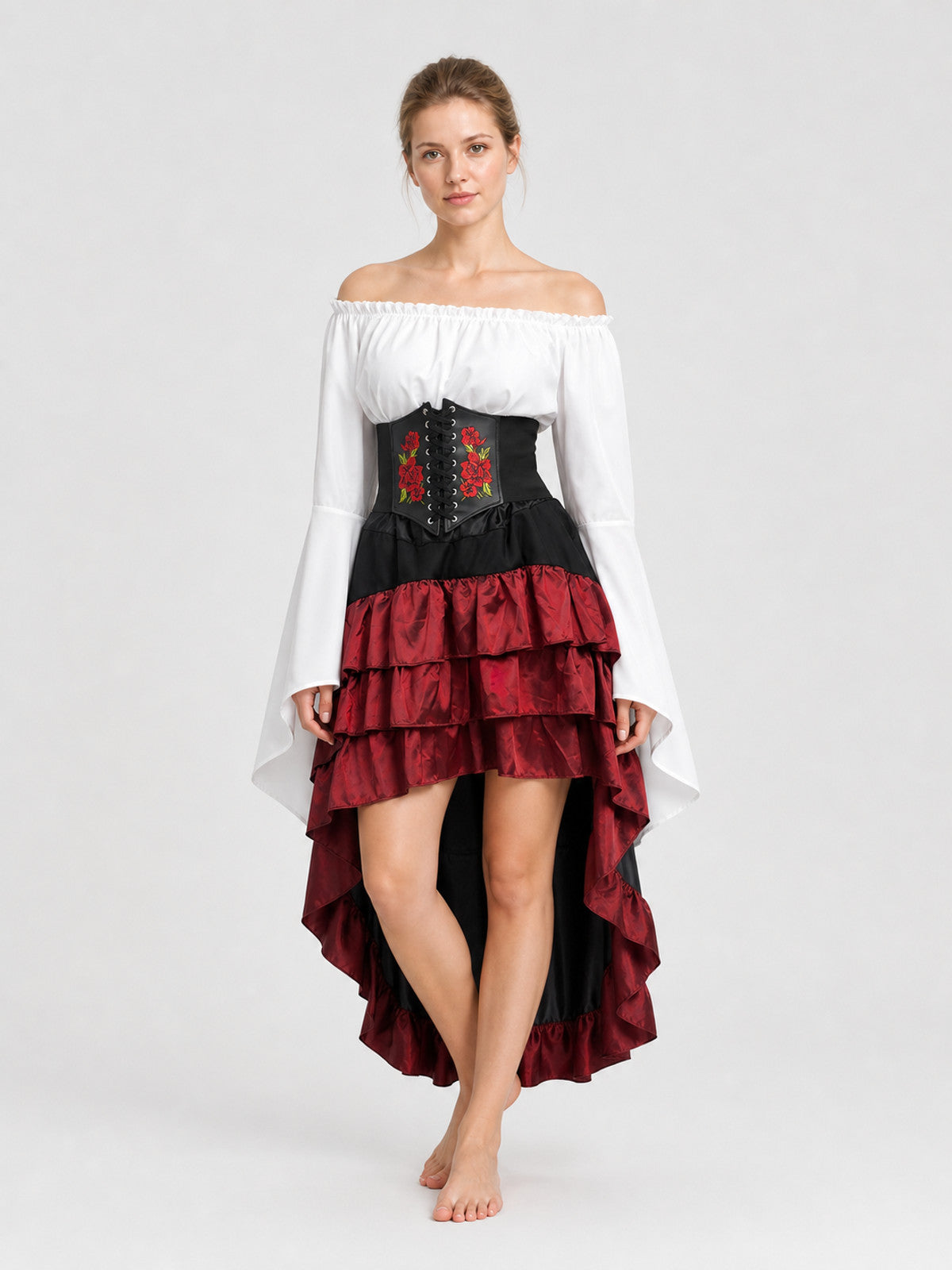 Gothic Halloween Set with an Asymmetrical Skirt Costumes detail
