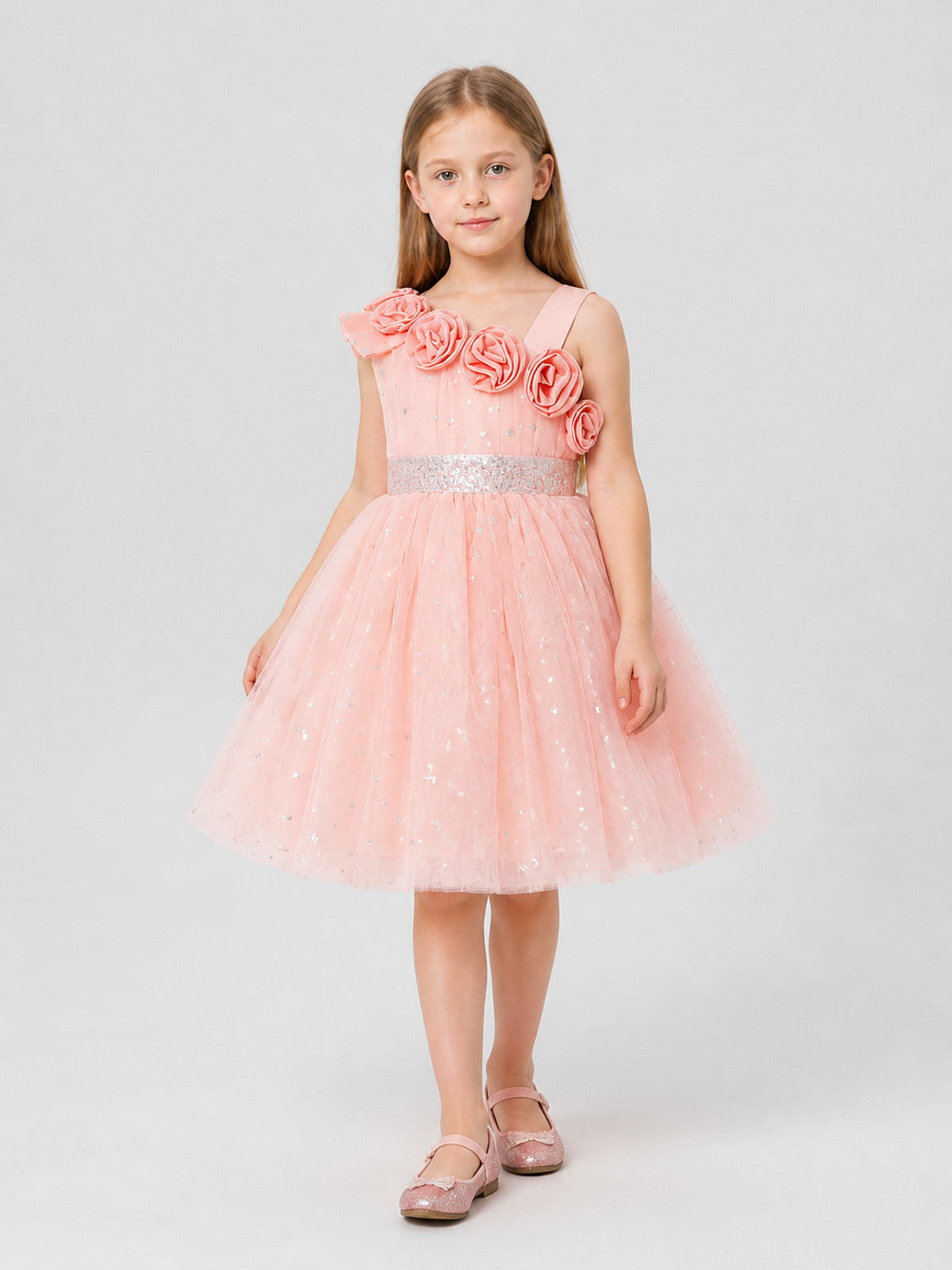 Tulle Princess Dress with Roses and Sequins Costume Dresses detail