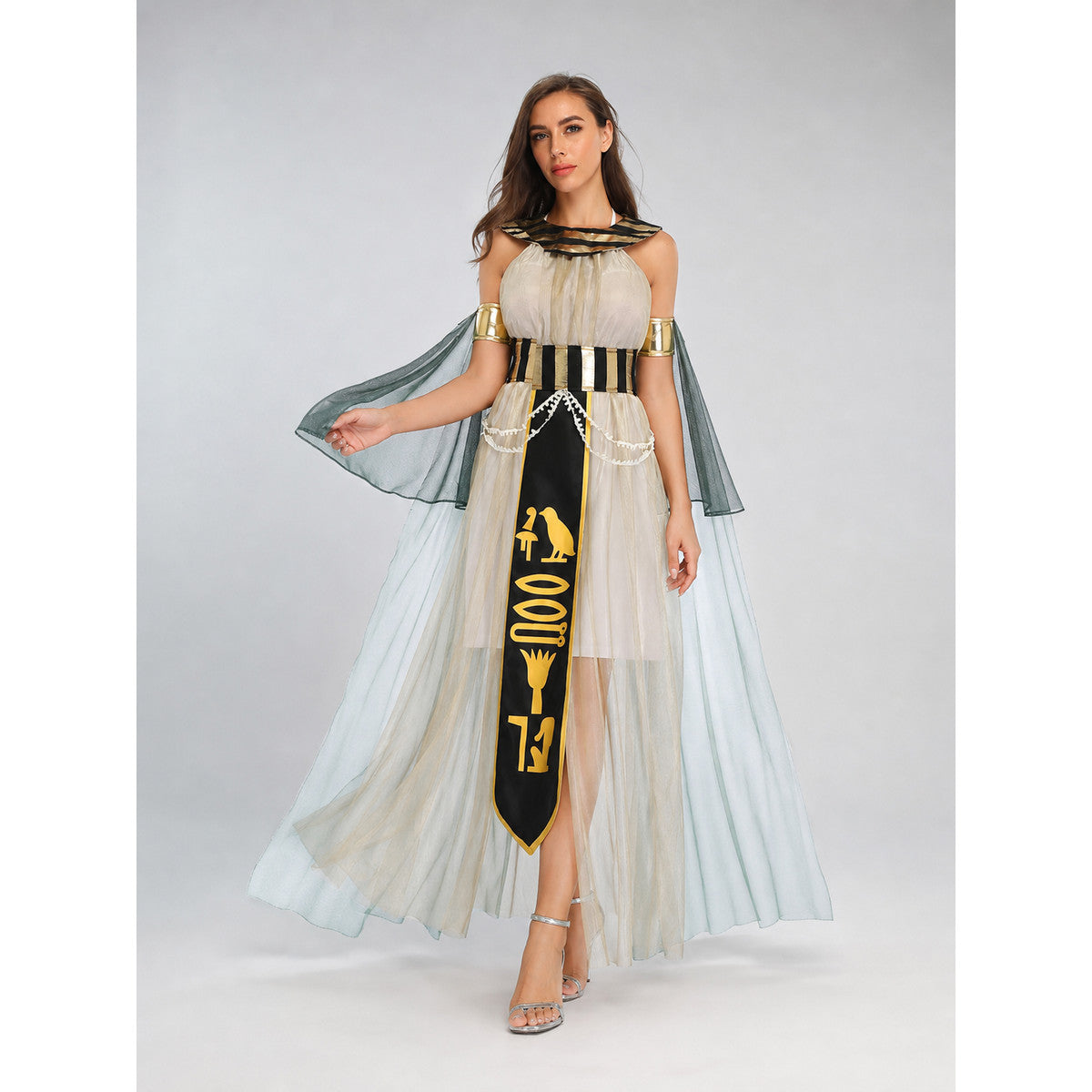 Egyptian Costume with Cape, Belt, and Arm Cuffs