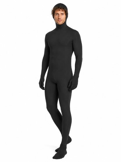 Black Zentai Jumpsuit with Hood and Face Opening product detail