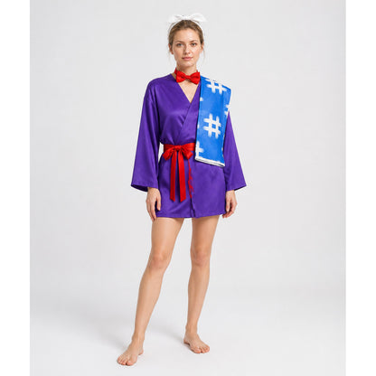 Purple Kimono Cosplay Costume with Bow Costume Accessories detail
