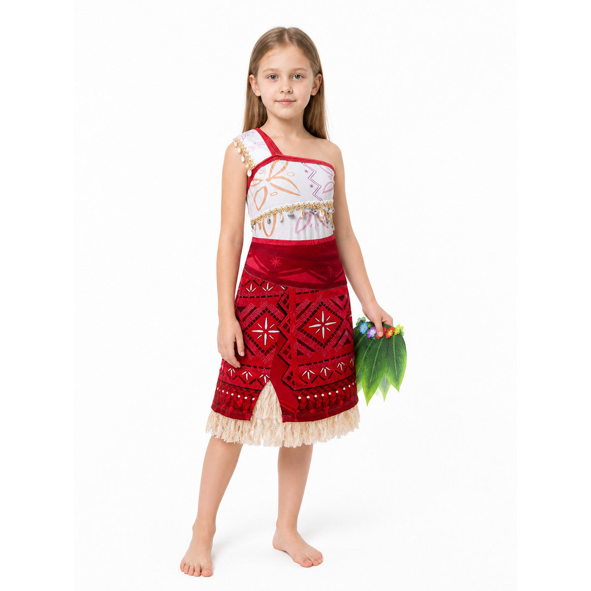 Moana Princess Dress, Red with Fringe Costume Dresses detail