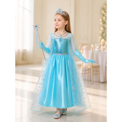 Snow Queen Costume for Girls for Halloween and Cosplay lifestyle view