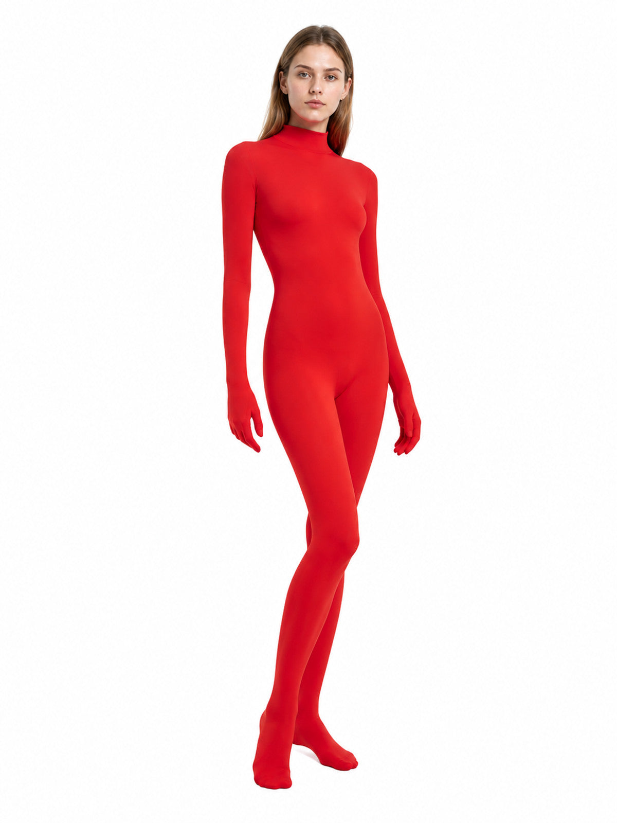 Fitted jumpsuit with covered hands and feet