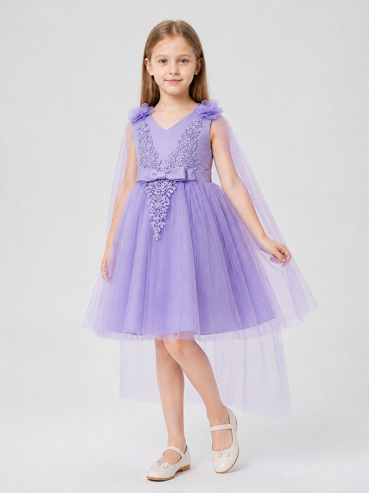 Light Purple Princess Dress with Embroidery