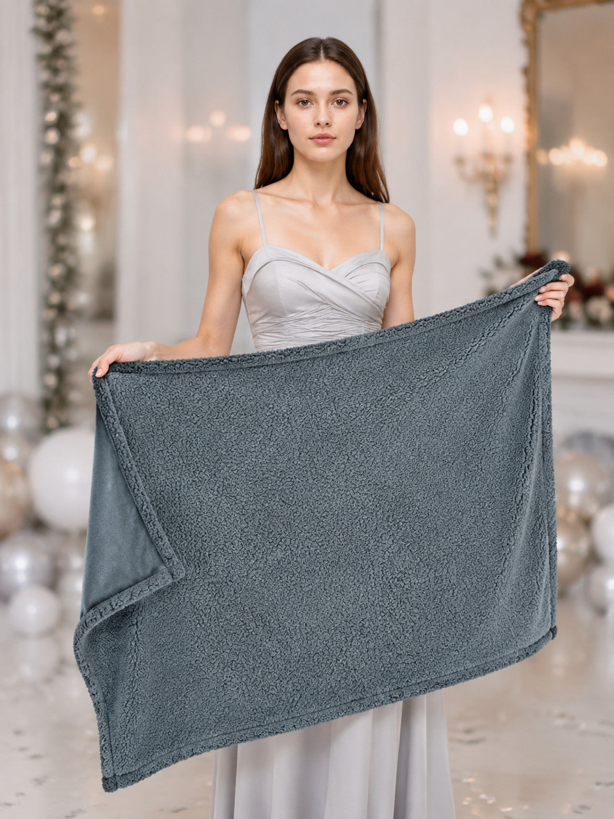 Water-Resistant Pet Blanket, Gray lifestyle view