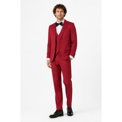 Red costume with a bow tie and white jabot for cosplay Costume Accessories detail