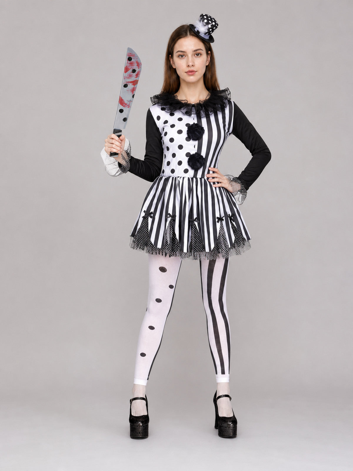 Horror-Style Clown Costume for Cosplay Costumes detail