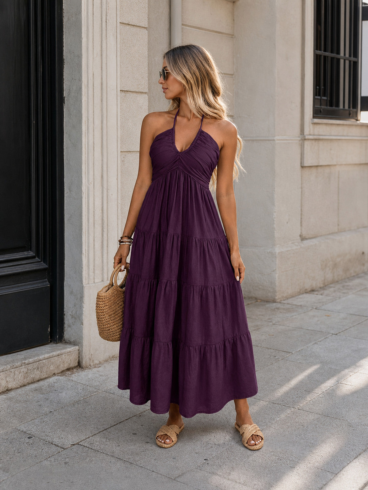 Long Strappy Dress with a V-Neckline Costume Dresses detail