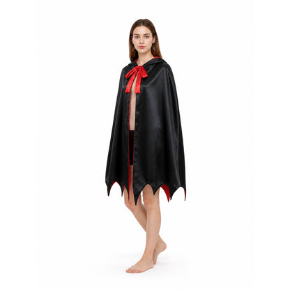 Hooded Vampire Cape, Red and Black Costume Capes detail