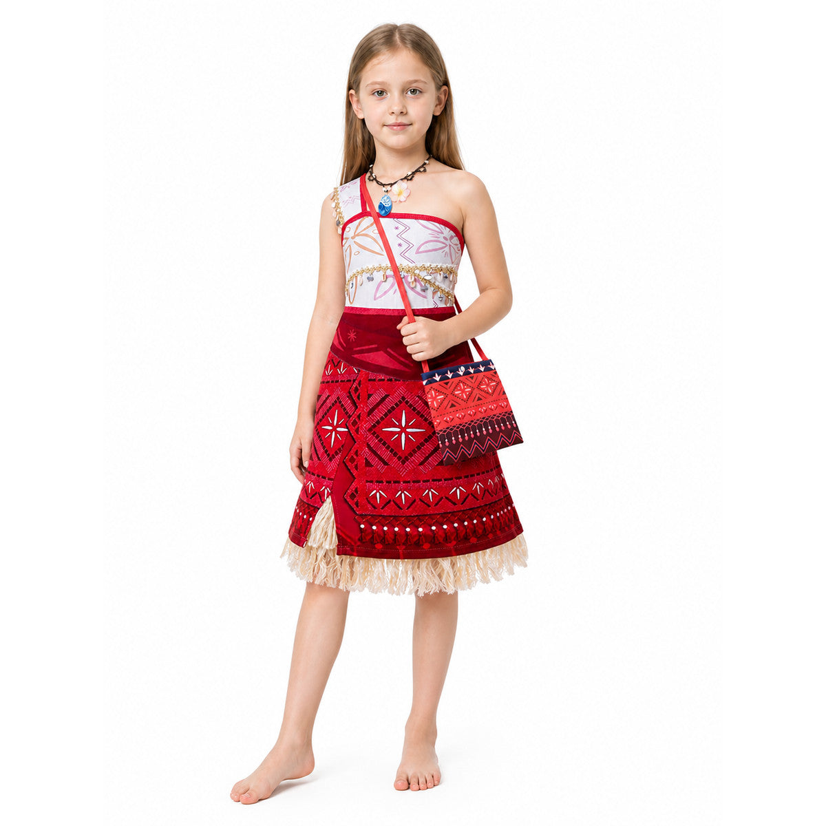 Moana Dress with Geometric Print and Fringe Costume Dresses detail