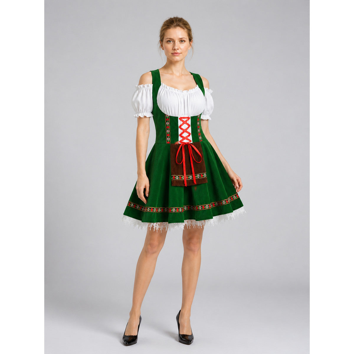 German Folk Costume with Floral Ribbons Costumes detail