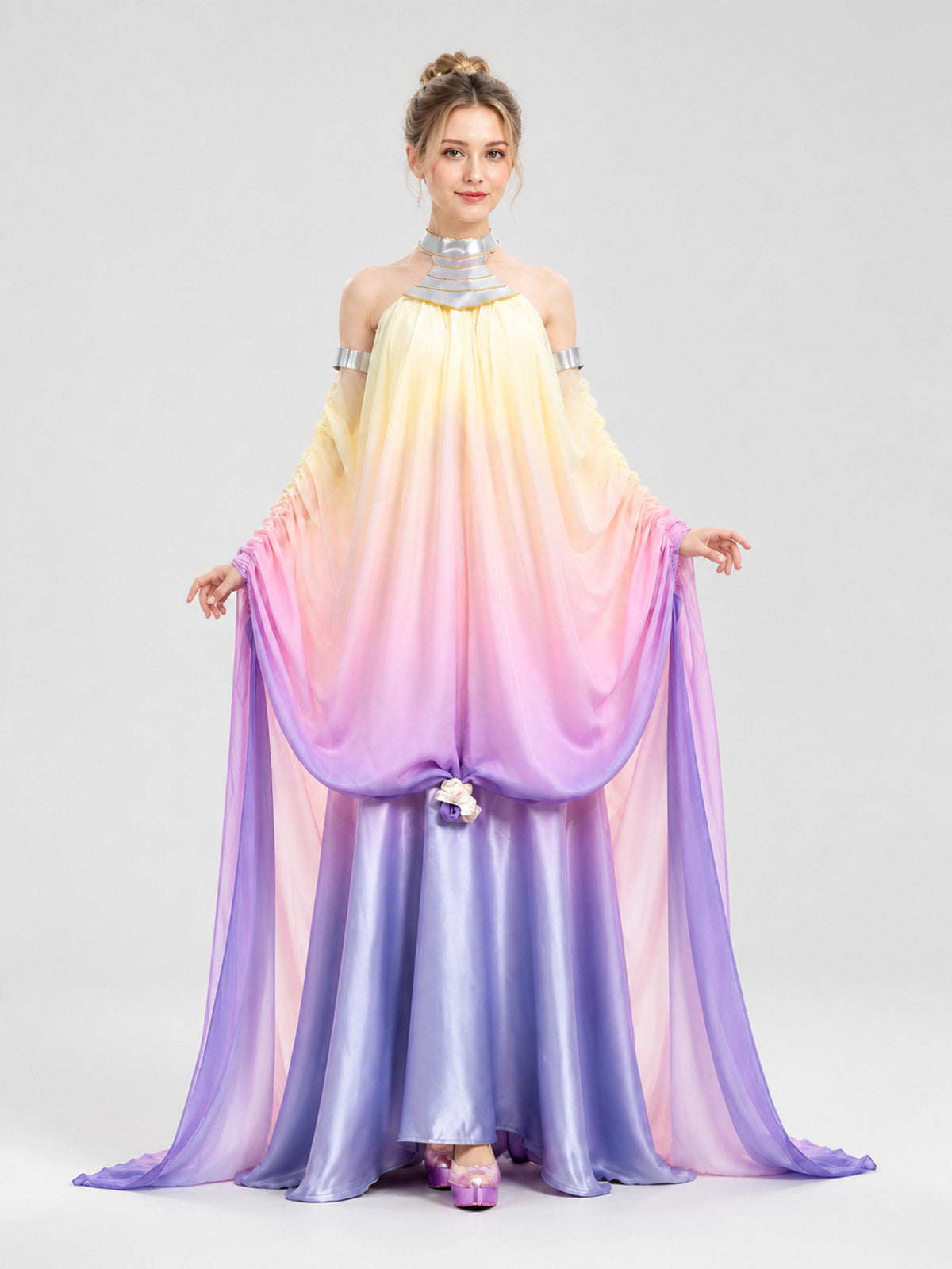 Amidala Cosplay Dress with Long Skirt and Sleeves