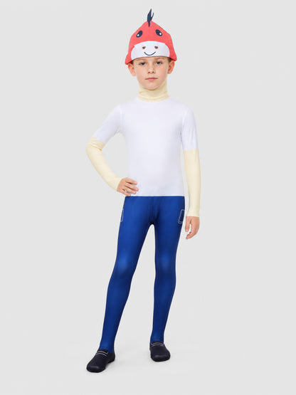 Carnival Costume Jumpsuit with Red Hat Costume Headwear detail
