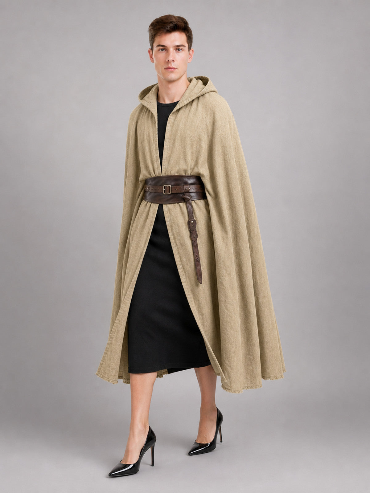 Khaki Medieval Hooded Carnival Cloak occasion guide