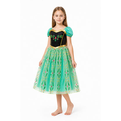 Children’s Dress with a Full Skirt and Gold Belt product detail