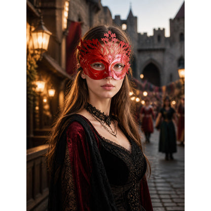 1pc Sequin Half Face Mask, Yellow, Glittered, Pointed Crown Top, Eye Cutout, for detail view