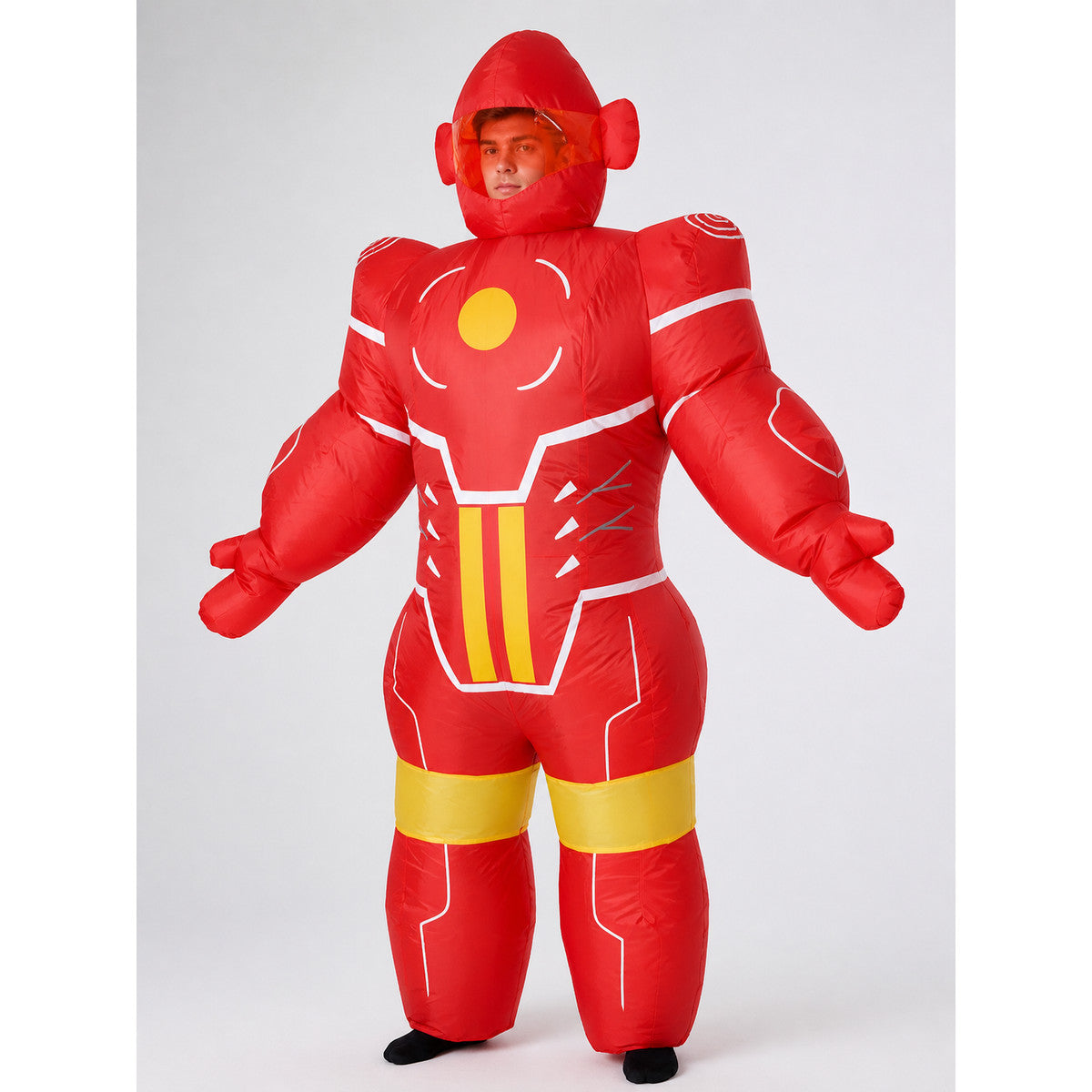 Red Inflatable Robot Costume with Yellow Details main product view