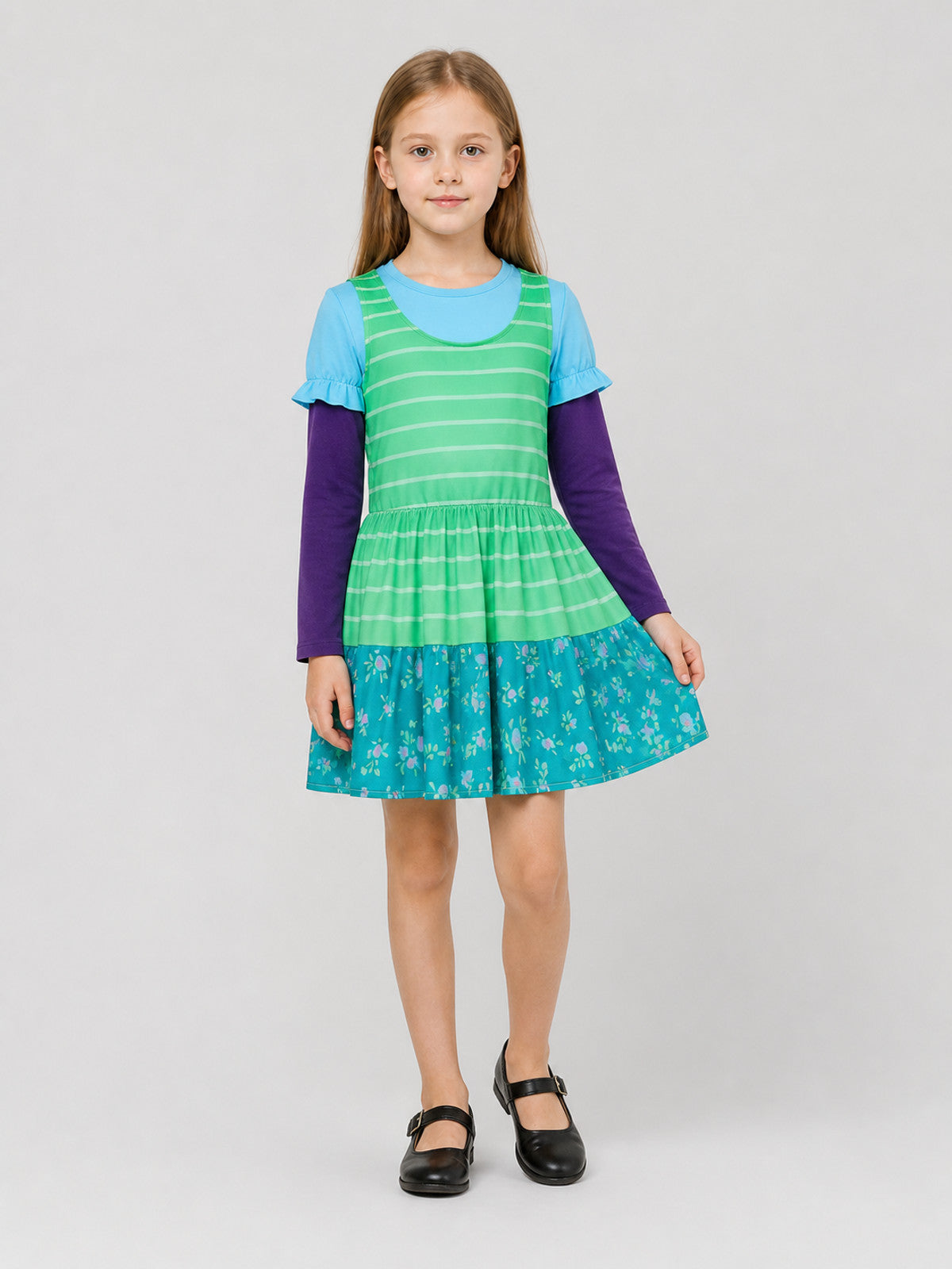 Children's Cosplay Costume: Dress with Striped Skirt Costume Dresses detail