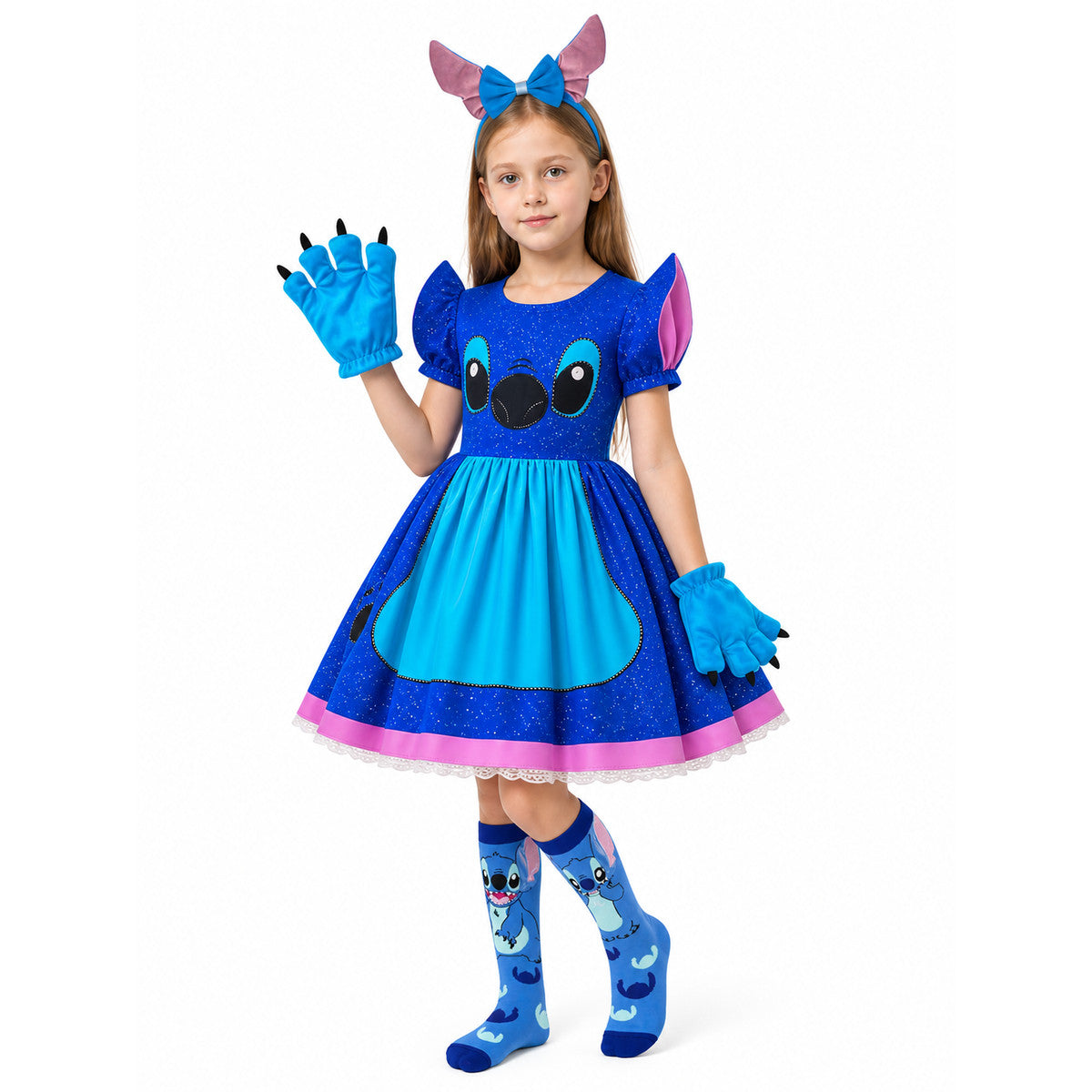 Stitch Halloween Costume Dress with Ears Costume Dresses detail