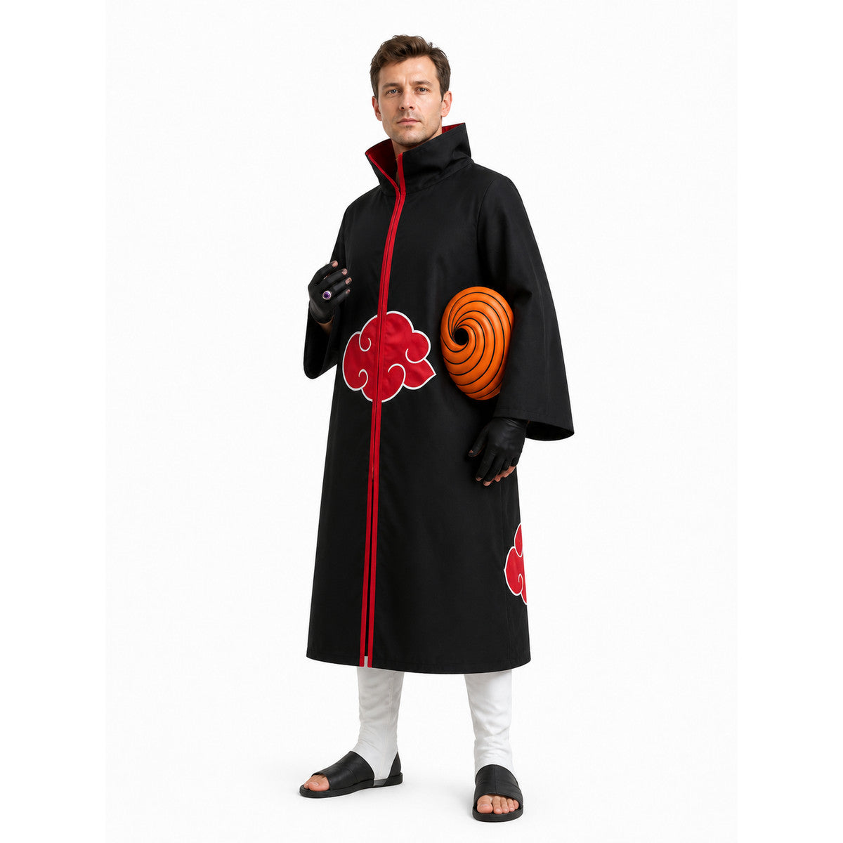 Naruto Akatsuki Tobi Costume with Mask and Ring Costume Masks detail