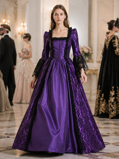 Purple Floor-Length Dress with a Full Flared Skirt lifestyle view